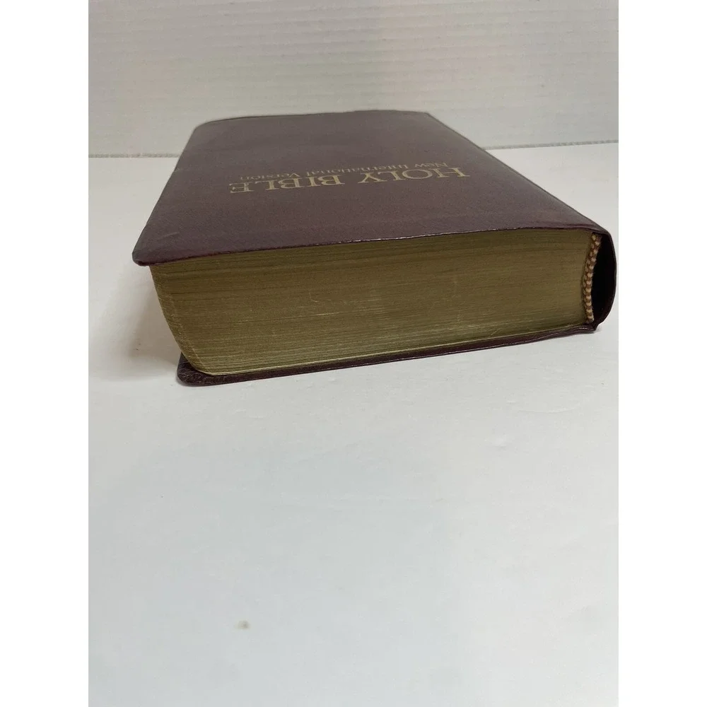 Holy Bible NIV 1986 Burgundy Zondervan Christ in Red Letter Vintage Indexed